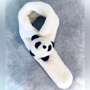 Girl Child Plush Panda scarf